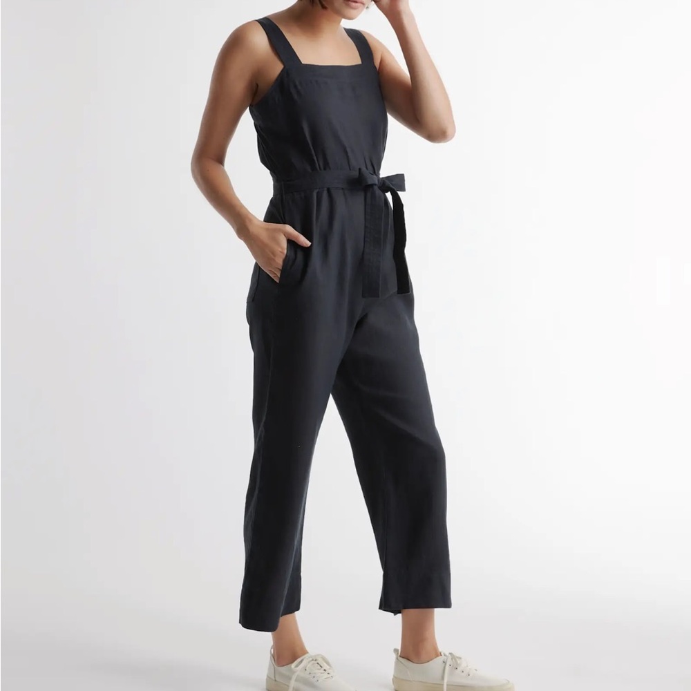 Quince 100% European Linen Square Neck Jumpsuit